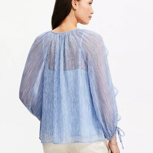 NWT LOFT Light Blue Sheer Blouse